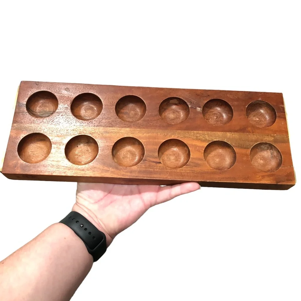 Hearth & Hand with Magnolia Wood Dozen Egg Tray Gold Metal Handles Easter Spring - Picture 7 of 10